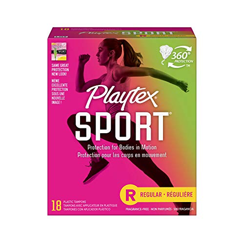 Playtex Sport Unscented Regular Tampons, 18-Count Box (Pack Of 2) by Playtex