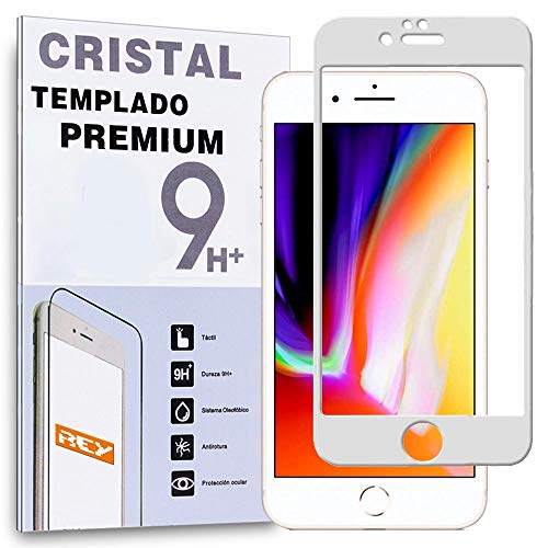 Protector de Pantalla Curvo para iPhone 8 / iPhone 7 / SE 2020, Blanco, Cristal Vidrio Templado Premium, 3D / 4D / 5D