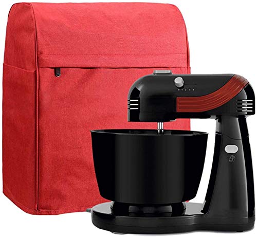 QLKJ Cubierta de Polvo Protectora de la Cubierta del Mezclador de Soporte con 3 Bolsillos con Cremallera para Accesorios Adicionales de Cocina Protector de Mezcladores Domésticos (Color : Red)