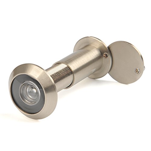 QLOUNI Mirilla para Puertas Acero Inoxidable de Espesor 35-55mm Ajustable (∅16mm) con HD vision de 200 Grados Seguridad para Hogar