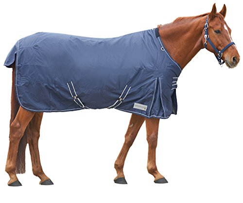 Reitsport Amesbichler Waldhausen - Manta de invierno para caballos, con forro polar interior, transpirable, correas cruzadas y cordones para las piernas, 165 cm