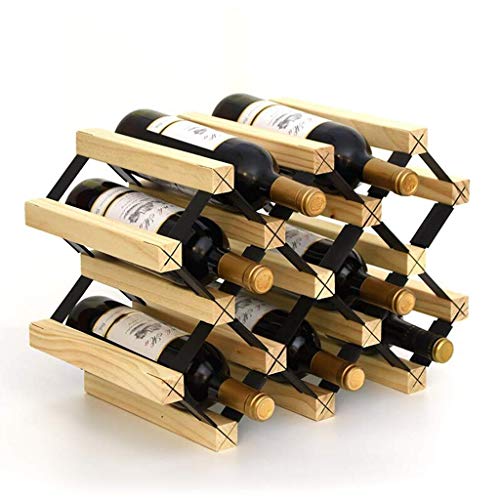 Relaxbx Estante para vinos con 8 Botellas, Completamente ensamblado, Estante de Almacenamiento de Madera Clara (tamaño: 430 * 235 * 296 mm)