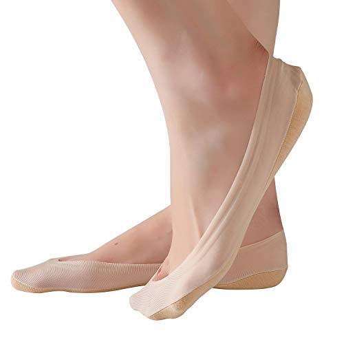 RIIQIICHY Calcetines Cortos con Almohadillas de Silicona Antideslizantes Juego de Calcetines Invisibles Transpirables para Mujer y Niña (4-17 pares)