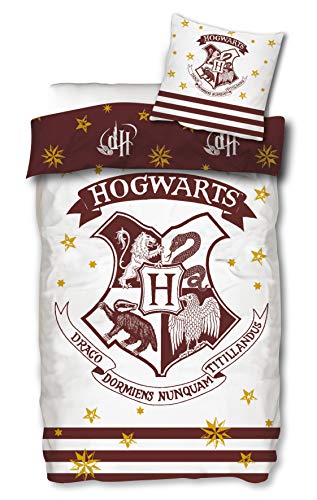 Ropa de cama Harry Potter 135 x 200 cm 80 x 80 funda de almohada Juego de cama reversible Hogwarts algodón Öko-Tex Standard 100 tamaño estándar alemán