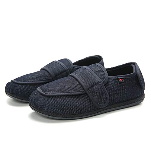 RTY Señoras Extra Ancho Zapatillas Ortopédicos Diabéticos,Azul,US 8