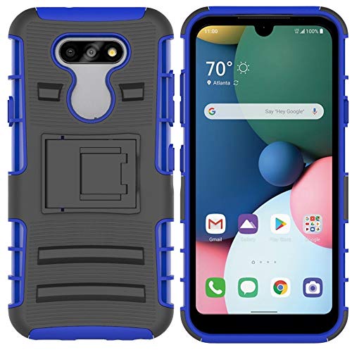 RUNNA para LG K31 Caja Protectora de teléfono móvil de buje Deslizante con Soporte (Color : Blue)