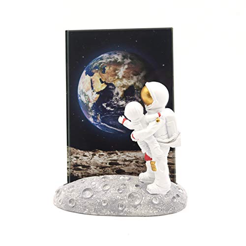 Saidan SD Portafotos Marco de Fotos con Figura de Astronauta Padre Hijo Regalos Originales (10 x 15 cm)