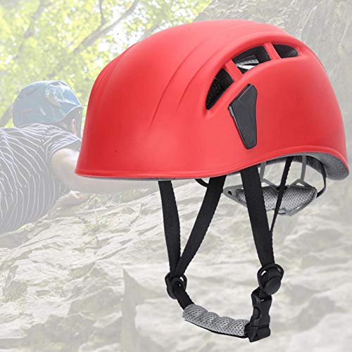 SALUTUYA Casco de Escalada Suave Interior Ligero y Duradero Casco Seguro para montañismo, exploración(Red)