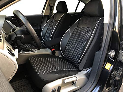 seatcovers by k-maniac V1506993 Fundas de Asiento para Renault Clio Grandtour IV, universales, Color, Negro, Blanco