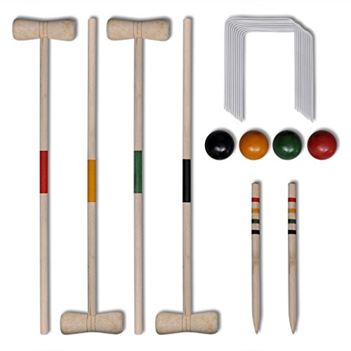 Set de cróquet de madera 4 jugador pin