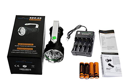 Sidiou Group Super brillante 3800Lm 3X del CREE XM-L T6 LED 5 modo Extended linterna antorcha (K6 Kit)