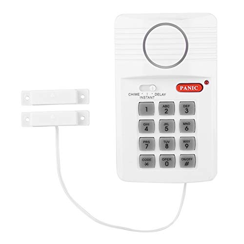 Sistema de alarma de puerta con teclado de seguridad,alimentado por 3 pilas Aa (no incluidas), sistema de alarma de puerta, muy adecuado para puertas, cobertizos, garajes