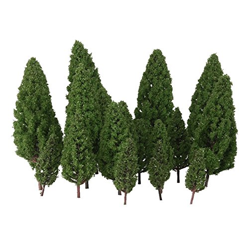 SODIAL 20unids Modelo Escala arbol Paisaje electronico HO Trenes Izquierda 1: 50-400 Verde