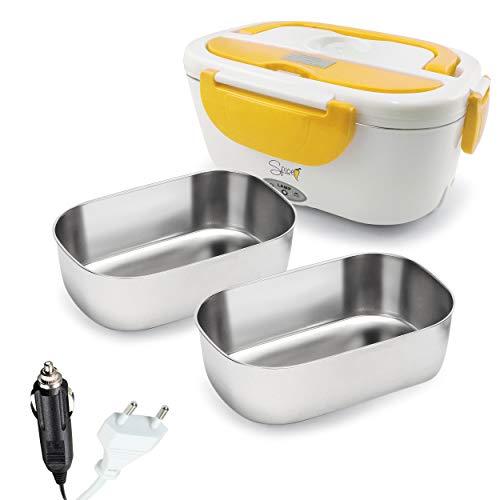 Spice - Calientaplatos SET Doppio Voltaggio + 2 Vaschette 1,5 L amarillo