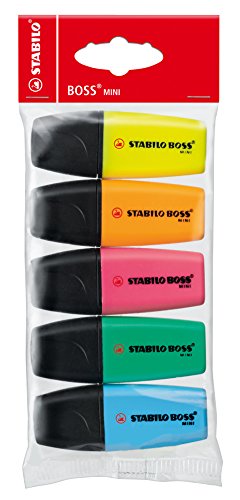 Stabilo Boss Mini - Marcadores, multicolor, pack de 5 unidades