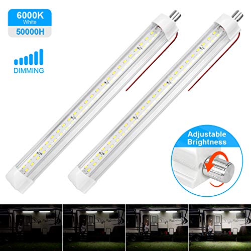 SUPAREE Luces Interiores, Luz de Techo LED Regulable RV, Iluminación del Techo 48 Led 5630 para Autocaravanas/Caravana/Van/Camión/Barco(2 pcs)