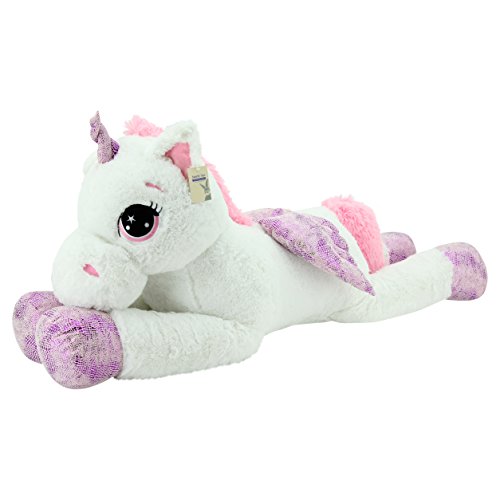 Sweety Toys Unicornio Pegaso 8056 XXL de Peluche, 130 cm, Color Blanco