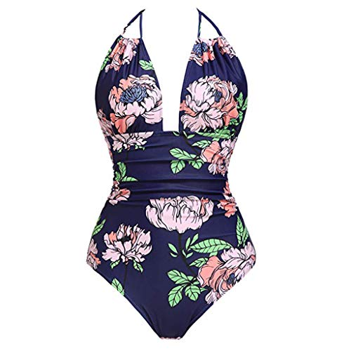 Tankinis Mujer Traje de Baño de Dos Piezas Conjunto Push up Bikini Playa Beachwear más tamaño Tankini Bañador de Mujeres con Cuello Halter Talla Grande riou