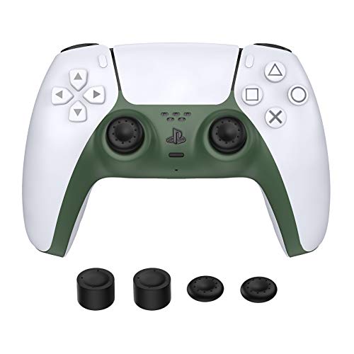 TiMOVO Funda Decorativa y Gorras para Controlador de PS5, Carcasa de ABS Duradera Ornamental para Agarre Resistente al Sudor Rasguño Choque Cubierta para Mando de PlayStation 5, Verde