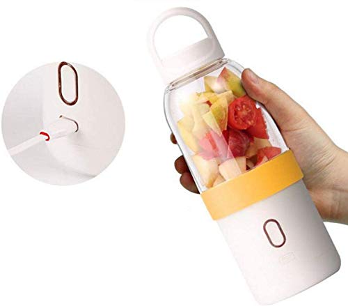 Tophacker Licuadora portátil de 550 ml USB Juicer Cup Mezclador de frutas y verduras batido de leche mano pequeño para hacer máquina extractor (color: B)