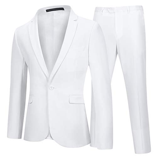 Traje de 2 Piezas para Hombre Trajes para Hombres Blazer y Pantalones 1 Botón Elegantes Vestir