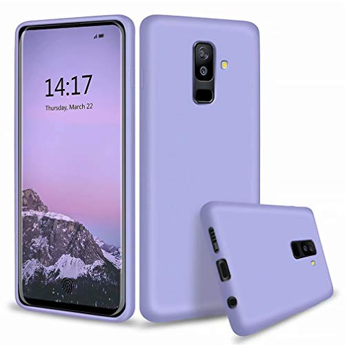 Ttimao Compatible con Funda Samsung Galaxy S9 Silicona Líquida Gel Cubierta Cáscara Anti-Shock Anti-Scratch Funda Protectora con Cojín de Forro de Tela de Microfibra Suave-Púrpura