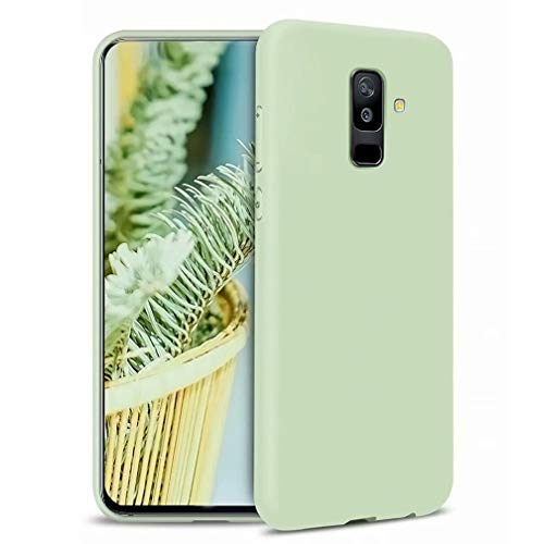 Ttimao Compatible con Funda Xiaomi Mi 8 Lite Silicona Líquida Gel Cubierta Cáscara Anti-Shock Anti-Scratch Funda Protectora con Cojín de Forro de Tela de Microfibra Suave-Verde