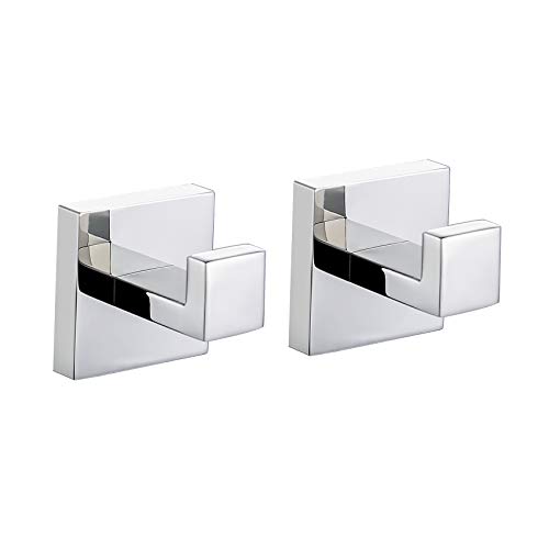 Turs Toalla/Bata Gancho Ropa Ganchos Para Baño Cocina Garaje SUS 304 acero inoxidable Montaje en pared, Acabado pulido 2 Pack, Q7001P-P2