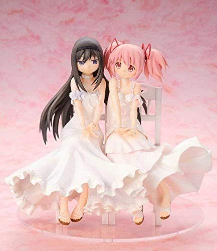 UanPlee-SC Personajes de Anime Magical Girl Madoka Demon Eye Mariko Akemi Vestido Blanco PVC Figura móvil Figura de Anime Decoración de Escritorio Altura: 20 cm KH949