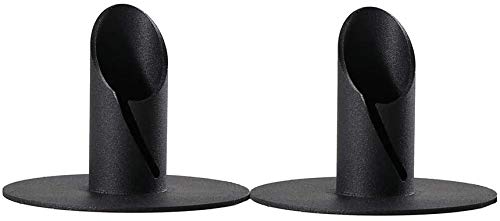 Uooker 2PCS Portavelas Cónico Portavelas Negro Portavelas Hecho a Mano Portavelas de Diseño Clásico Simple y Elegante para Decorar Mesas de Estar / Comedor