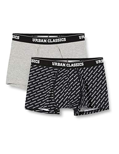 Urban Classics Unterhosen Multi-Pack Men Boxer Shorts Ropa Interior, 1x Gris 1x De Marca, S 2 para Hombre