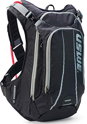 USWE Sports Airborne 15 Mochila de hidratación con vejiga, Unisex, Negro, 15 L