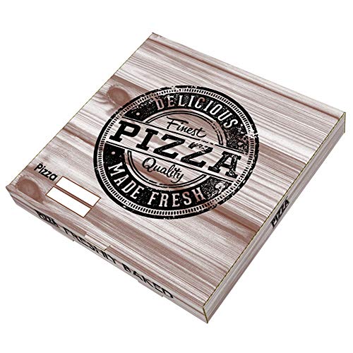 VASOMADRID, S.L. 100 UDS Cajas Pizza Cartón Kraft (de 26x26cm a 40x40cm). Caja ECOLÓGICA DESECHABLE para pizza Bonito DISEÑO