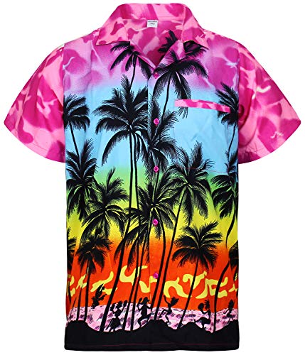 V.H.O. Funky Camisa Hawaiana, Beach, Eclectic Pink, XL