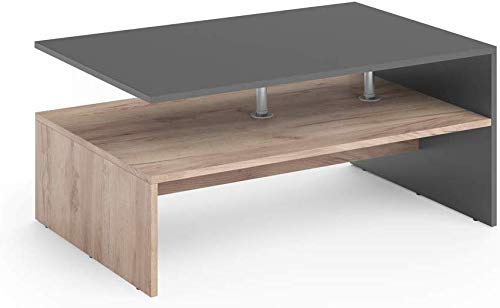 Vicco Mesa de Centro Amato Mesa de Sala de Estar Roble Arena Antracita 90x60 Mesa