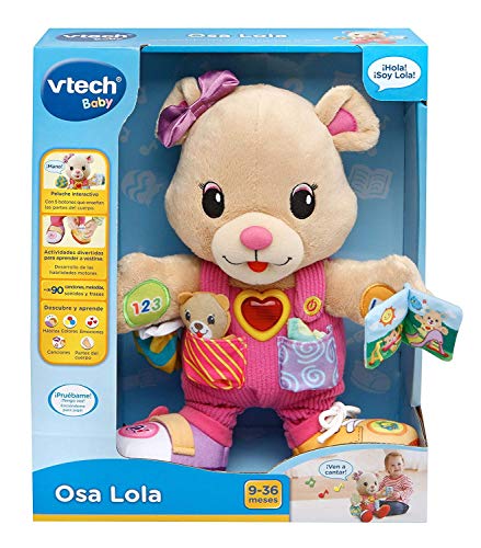 VTech-80-194522 Oso de Tela Interactivo, Color Rosa (3480-194522)