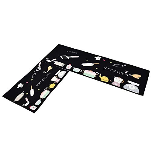 Weichuang 2Pcs Alfombras de Cocina, Absorbentes de Agua y Aceite, Alfombrillas para Cocina Antideslizantes, Durable Lavable Alfombra de Fregadero #1 (40 * 60 cm + 40 * 120 cm)