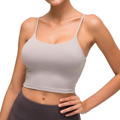 wintom Moda Mujeres Sexy Sin Mangas Color Sólido Casual Chaleco Señoras Pecho Almohadilla Movimiento Corto Tanque Tops Cómodo Camiseta Mujer Blanca Top Blusas y Camisas de Mujer