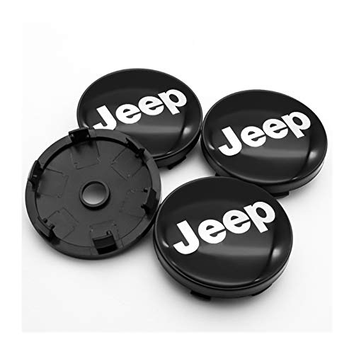 Without 4PCS 56mm y 60mm ABS Cubierta de plástico Logo + Aluminio Adecuada for la Cubierta del Cubo Central del Eje del Coche de Jeep- Wrangle y Etiqueta engomada (Color : H2)