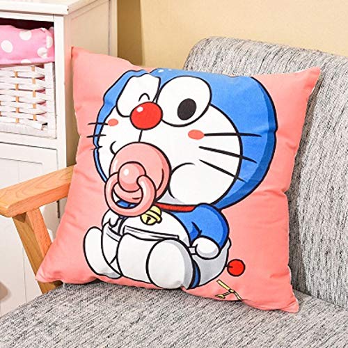 WYSTLDR Anime Dibujos Animados Doraemon Blue Fatty Doraemon Funda de Almohada, cojín para sofá de Dormitorio, Ropa de Cama de 45x45 CM (con núcleo)