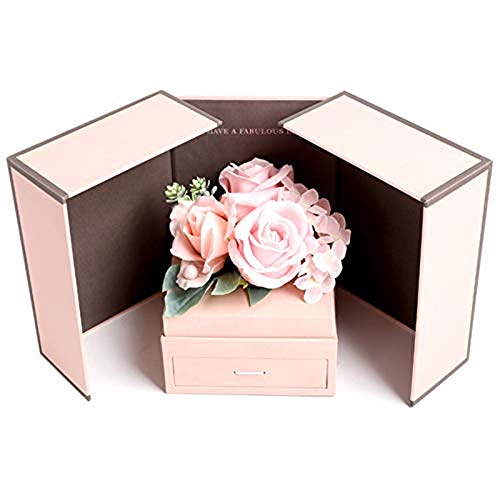 XZJJZ Manejar Caja- joyería de Madera Caja Organizador Collares Anillos Pendientes Joyas almacenaje de la exhibición, Gran Regalo for Las señoras de Las Mujeres de Chicas