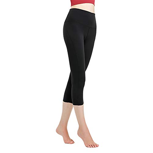 Y-H-X Mujeres Altas Leggings Cinturiotas Pantalones de Yoga Pantalones de yoga Taltos Control de la barriga,Negro,S