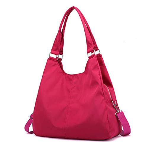 Yiwjby Resistente Al Desgaste Ocasional Mujeres Bolso Hombro Impermeable Nylon Bolsa DiseñO Moda Mano GranBolsas Mensajero Pink