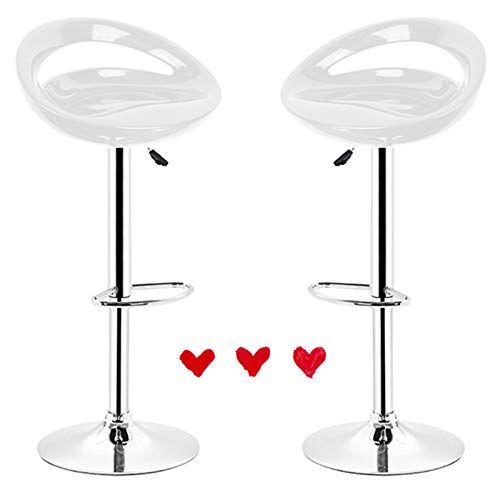 YIZHE Taburetes de Bar, 2PCS, Taburete Cocina, Silla Bar,Altura Ajustable, rotación de 360 °, Muy Adecuado para Bares, cocinas, Asientos de ABS, fácil de Limpiar,para Bar, Cafetería