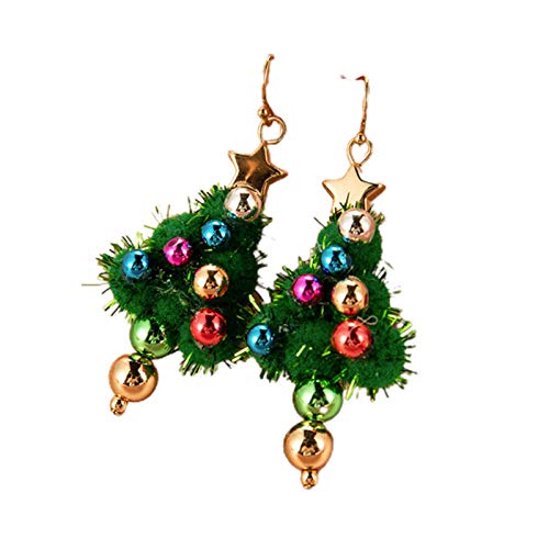 Yosemite 1 par de pendientes de Navidad árbol patrón de los pendientes de la oreja estilo simple muñeco de nieve campana gota Dangler mujeres pendientes de oído 5