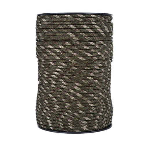 Yosoo Health Gear Cuerda 5mm Paracord, 550 Paracord 9 Strand Parachute Cord Outdoor Survival Rope, 100m (Standard, Reflective)(Camuflaje)