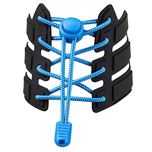 YueMing 1 Pares Cordones Elásticos para Zapatos, Reflexivo Cordones de Zapatos con Longitud de 120cm Cordones Elásticos para corredores, niños, personas mayores (azul)