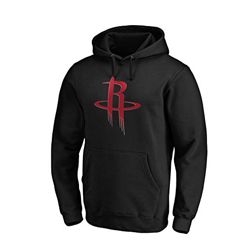 YUNAN - Sudadera de baloncesto para hombre y mujer, con capucha Houston Rockets con capucha, camiseta suelta para deportes y ropa informal, color negro