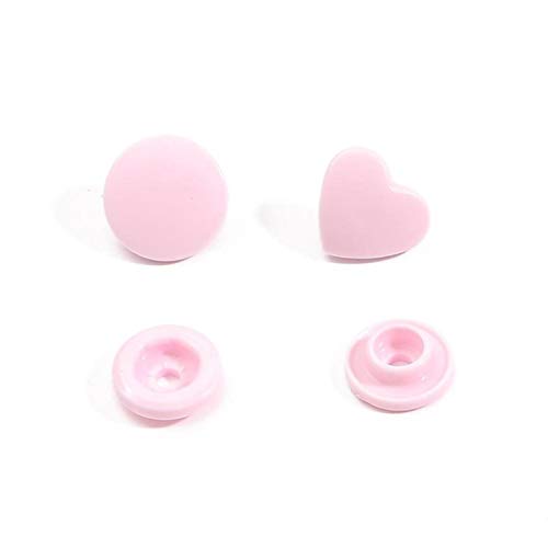 ZNYH 10/20   Juegos de Botones a presión de plástico con Forma de corazón/Estrella, Botones de sujeción, Accesorios para Ropa de bebé, Botones de pinzas-02 Rosa, 10 Juegos