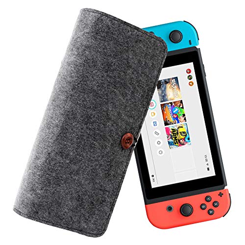 Ztowoto Estuche de Transporte Compatible con Nintendo Switch,Bolsa Protectora portátil de Fieltro para Nintendo Switch,portátil con 5 Ranuras para Tarjetas de Juego